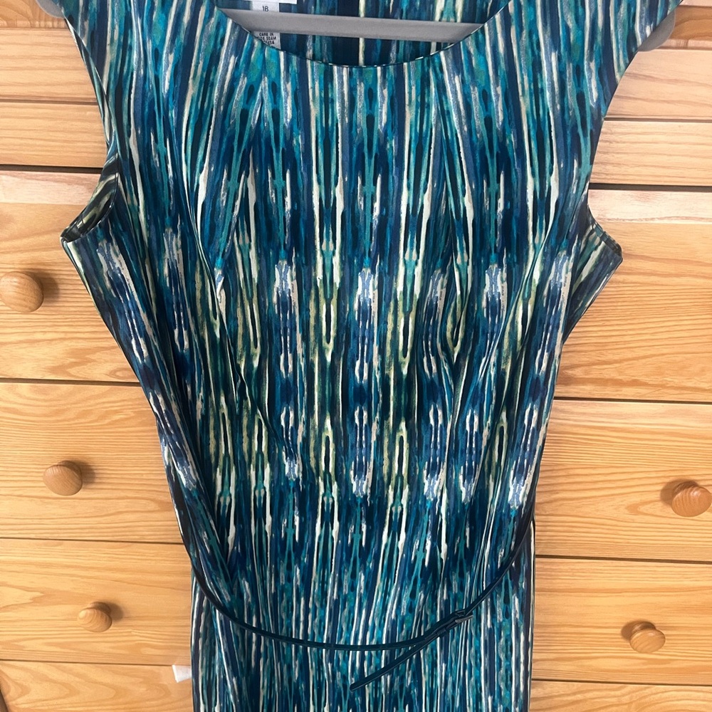Elegant Blue Patterned Dress